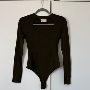 Dark Green Long Sleeve Bodysuit